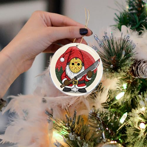 Funny Gnome Halloween Christmas Ornament - Acrylic Gnome Decor - 3.6 Inch