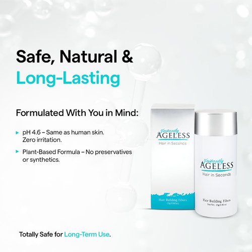 Instantly Ageless® Hair in Seconds™ Hair Building Fibers – Hair Thickening Fibers for Thinning Hair & Hair Loss for Fuller-Look - 0.83 oz (23g) - Light Brown