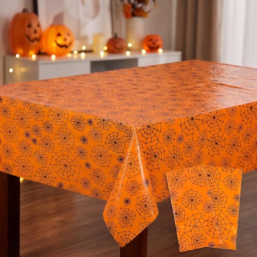 2-Pack Disposable Halloween Spider Web Tablecloths - Zhizhu Variation