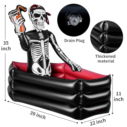 39 Inch Halloween Skeleton Inflatable Cooler for Party Drinks