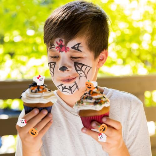 Halloween Cupcake Toppers Set - Ghost and Pumpkin Designs, 30 pcs, Kids & Party Decorations
