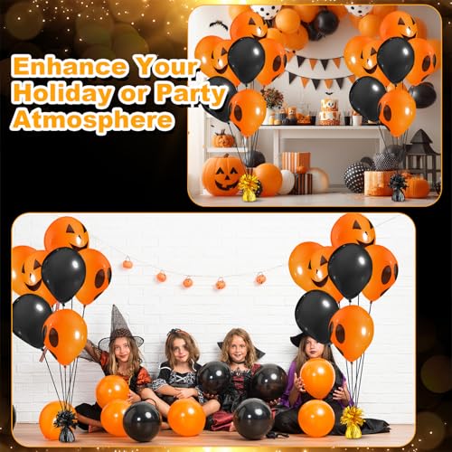 Heavy Balloon Weights Metallic Anchor Set - Black & Gold, 24 Pieces with Iridescent Ribbon