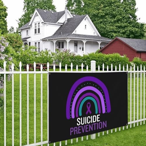 Suicide Prevention Awareness Banner - White - 47x71in Holiday Decor