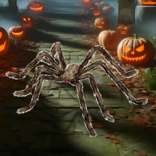 78-Inch Golden Giant Spider Halloween Decorations - 1pc, Eerie & Lifelike Indoor Outdoor Decor
