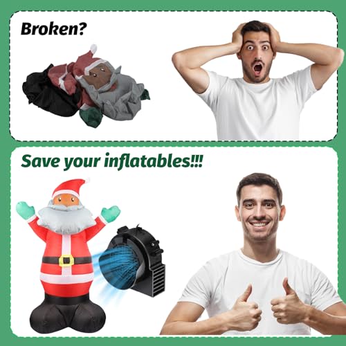 Inflatable Fan Replacement 1.2A Fan Blower with 4 LEDs and 1.5A Adapter for Halloween Christmas