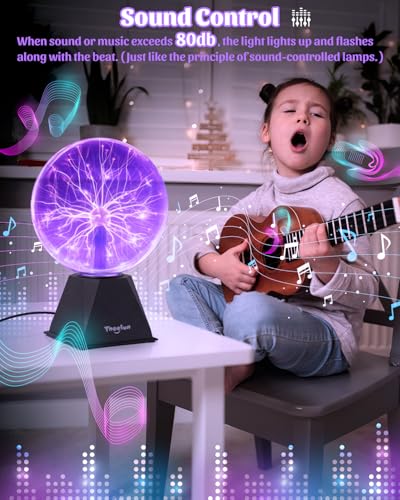 8-Inch Plasma Ball Lamp - Touch & Sound Sensitive Globe in Purple