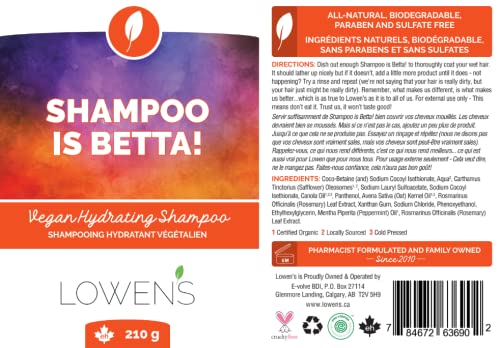 Lowen's Natural Skincare Vegan Conditioning Shampoo - Nourishing Formula for Healthy Hair