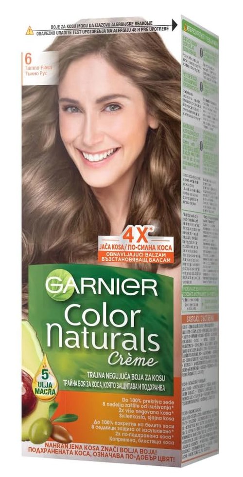 Garnier Color Naturals Permanent Hair Color Cream - Nourishing Dark Blond 6.0, 3.4 Fl. Oz.
