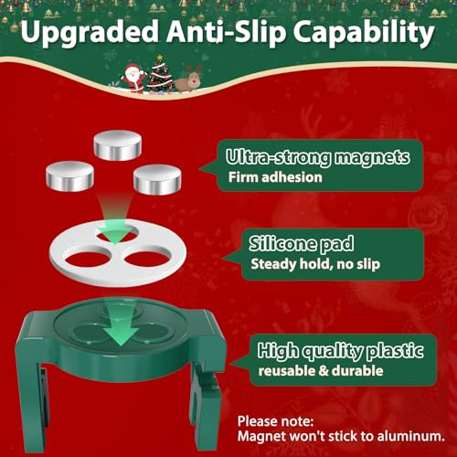 Magnetic Christmas Light Clips 50 Pack for C7 C9 Bulbs - Green, Outdoor Roof Hooks - Variation 3r-Green