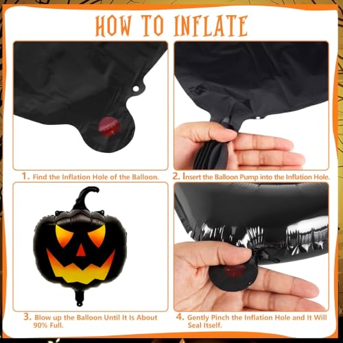 Halloween Balloon Set with Banner and Pumpkin Balloons - 18pcs Party Decorations