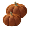 X-Combination Brown Pumpkin Throw Pillow Set for Fall Halloween Thanksgiving - 9" & 11.8"