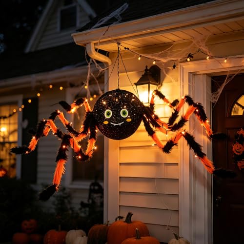 Halloween Spider with Lights 54 Inch Yard & Porch Decoration