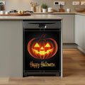 Halloween Spooky Pumpkin Dishwasher Magnet Cover - Reusable Kitchen Decor, 23x26 Inch
