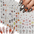 Halloween Nail Stickers - 10 Sheets 5D Embossed Self-Adhesive Nail Decals - Style-07