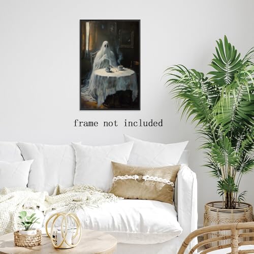 Halloween Ghost Wall Art Canvas Poster 8x12 Unframed Victorian Gothic Decor