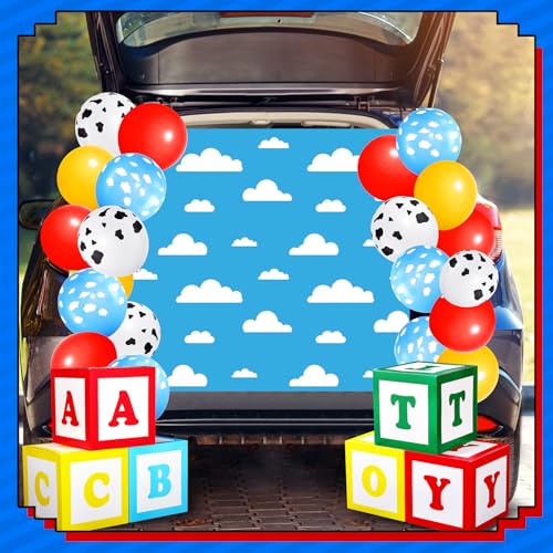 Halloween Car Decoration Kit with Banner, Balloons & Toy Boxes for Trunk or Treat