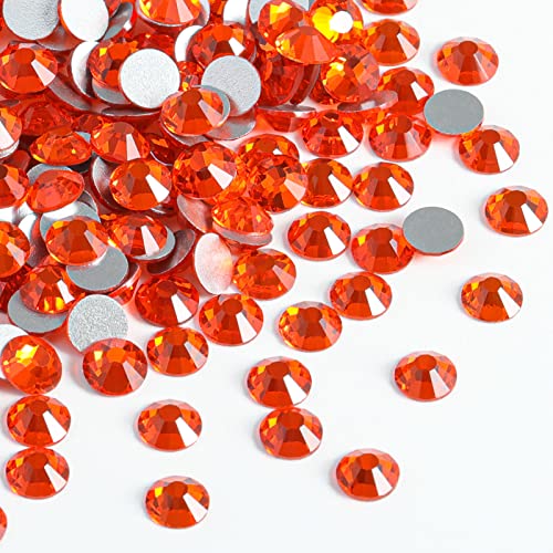 Beadsland Flat Back Crystal Rhinestones - Orange SS10, 1440pcs Craft Embellishments