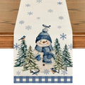 Blue Snowman Winter Table Runner 13x36 Inch Home Decor - Artoid Mode