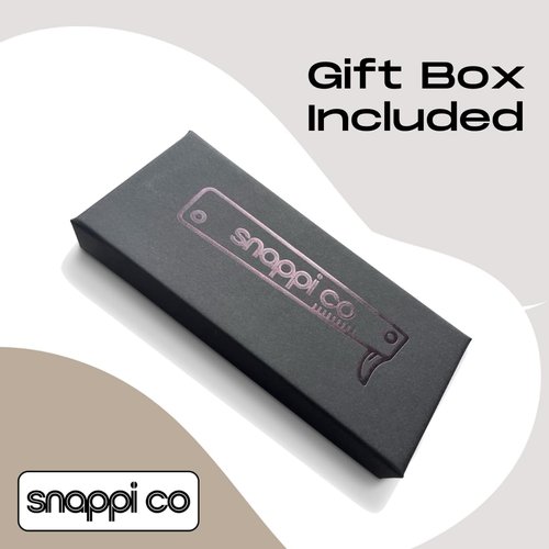 Snappi Co® Metal Folding Beard Comb | 304 Stainless Steel Pocket Comb for Men for Beard Grooming, Hair Styling & Moustache Care | Compact Flip Comb, Portable Mens EDC Accessories | Includes Gift Box