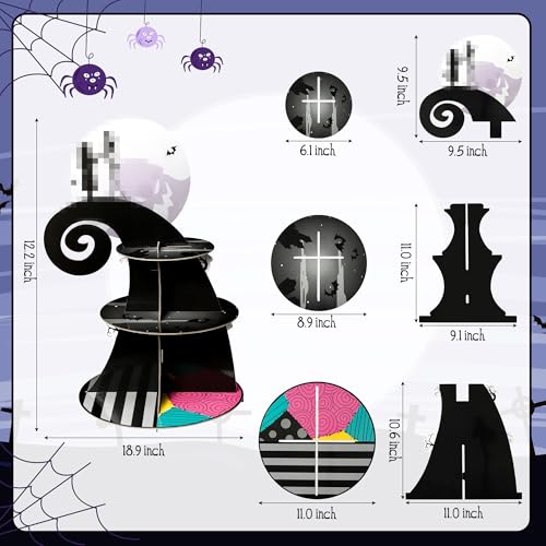 3-Tier Cardboard Cake Stand Tower for Halloween Christmas Birthday Party