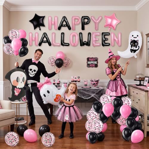 Halloween Party Balloons Set - Includes Grim Reaper, Ghost, Star & 'Happy Halloween' Balloons - Balloon-6