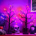 Halloween Black Tree with Lights 24 Inch Spooky Style Indoor Decoration Set