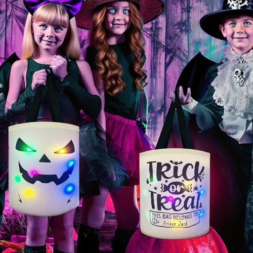 Halloween Light-Up Ghost Candy Bucket Trick or Treat Bag 1 Pack - Reusable Spooky Decor