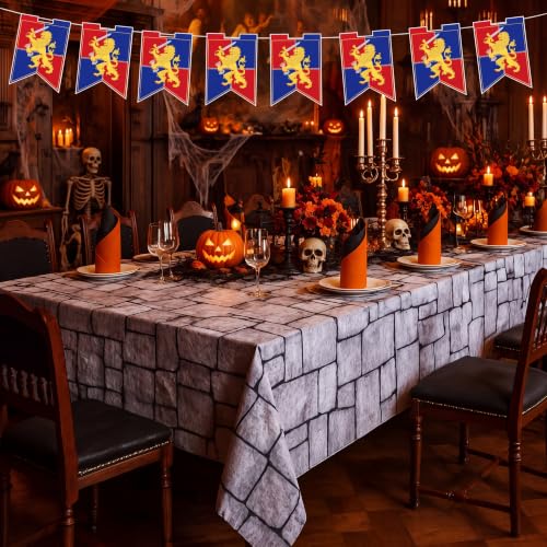 Medieval Renaissance Halloween Party Decorations Set - Banner, Cards, Tablecloth
