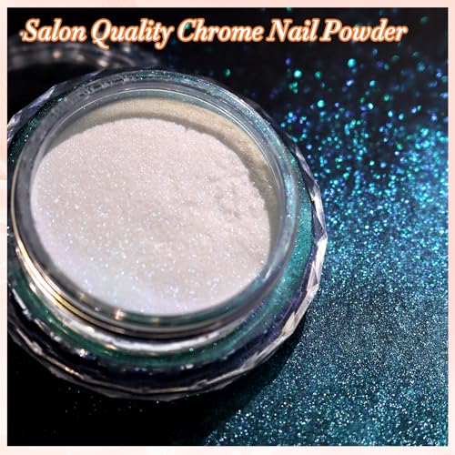 FNNZ Unicorn Chrome Nail Powder - Ocean Glimmer Mermaid Aurora Mirror Effect
