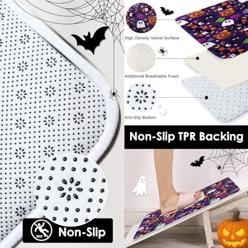Halloween Bathroom 4-Piece Set with Shower Curtain and Rug - Variation 15