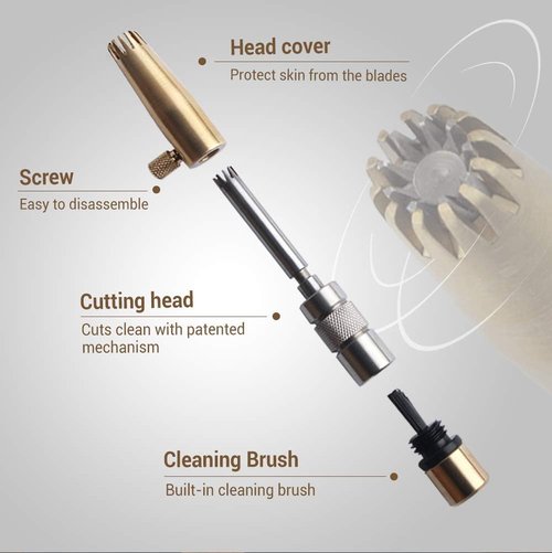 Royal Premium Nose Hair Trimmer for Men - Manual, Waterproof, Painless Brass & Stainless Steel ET-32