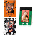 Halloween Picture Frame Set - 3 Wooden 4x6 Inch Frames with Fall & Bat Designs