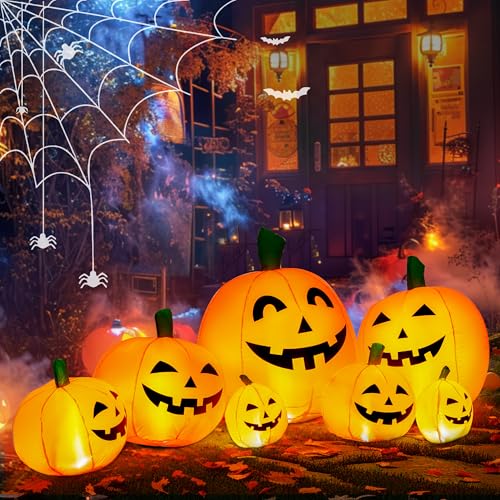 Halloween Inflatable Pumpkin Yard Decor - 7.5FT Outdoor Pumpkin Family