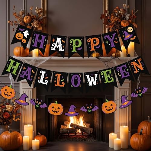 Halloween Banner Spooky Horror Bunting Garland Party Decorations - Variation D