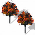 Black 22 Inch Artificial Flower Stakes for Lawn & Garden Decor - Halloween & All-Season Outdoor Stakes - 2 Pack