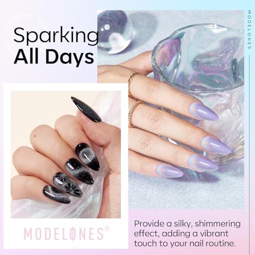 A1 Clear Rainbow Cat Eye Gel Top Coat - 0.33 Fl Oz Reflective 9D Glitter Effect