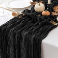 Black Cheesecloth Table Runner 10ft Fall Autumn Decor for Weddings & Parties - 1pc