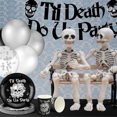 Gothic Bachelorette Party Supplies Set - 141 Pcs Decorations for 24 Guests