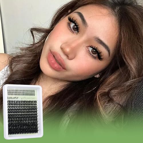 B-Wispy with Bottom Lashes Eyelash Clusters Set - Natural D-Curl 10-16mm, Reusable DIY Eyelash Extensions