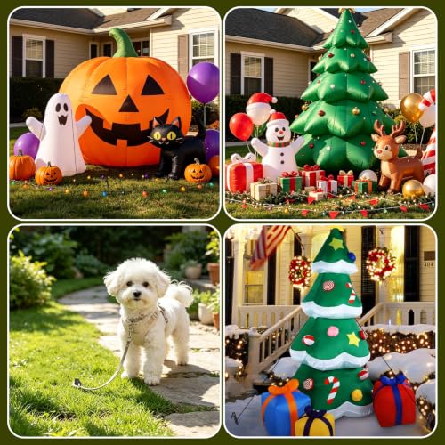 Inflatable Stakes Kit for Yard Decorations - Heavy Duty Ground Stakes, Ropes & Hooks, Outdoor Tie Down Set for Christmas & Halloween