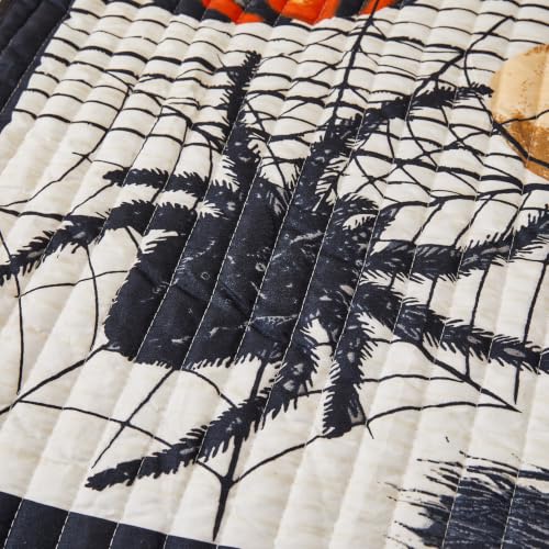 Halloween Throw Blanket Black Cat Pumpkin Spider Skull 50x60 Reversible Decor