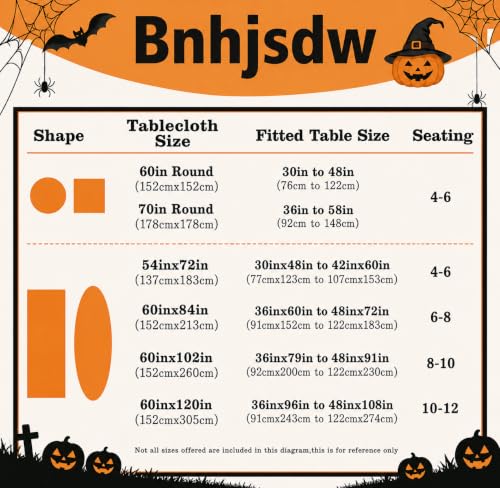 White Halloween Pumpkin Ghost Tablecloth - 84x60 Inch Oval Fall Decor