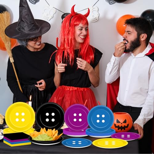96-Piece Halloween Party Tableware Set - Disposable Plates Napkins Cutlery for Guests