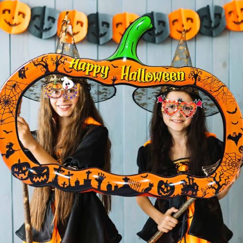 Inflatable Pumpkin Halloween Photo Booth Frame - Orange Pumpkin Variation