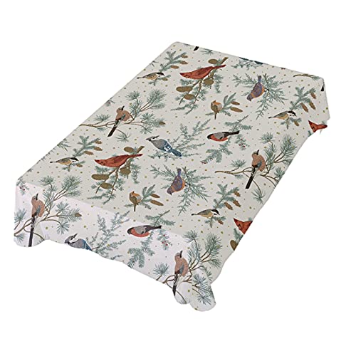 Vintage Winter Bird Cardigan Tablecloth 54 x 72 Inch - V Xmas Variation