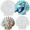 Mermaid in Shell Silicone Mold Ocean Theme Cake Decorating Mold - Style N