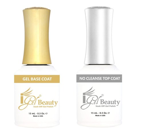 Generic iGel Beauty Base Coat & Top Coat No Wipe 0.5 oz, Clear