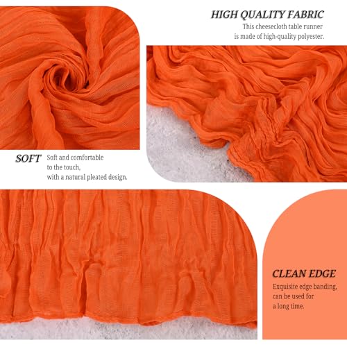 Orange 12 Pack Table Runner 20x120 Inch Cheesecloth Wedding Party Decor