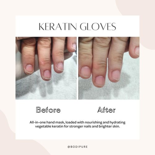 Bodipure Premium Hand Mask Keratin Gloves | Moisturizing Gloves for Dry Hands & Nail-Strengthening & Cuticle Softening | Spa Experience at Home | Chemical Free & For All Skin Types | 12 Pairs