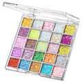 25 Colors Face & Body Glitter Gel Palette for Makeup, Festival & Costume